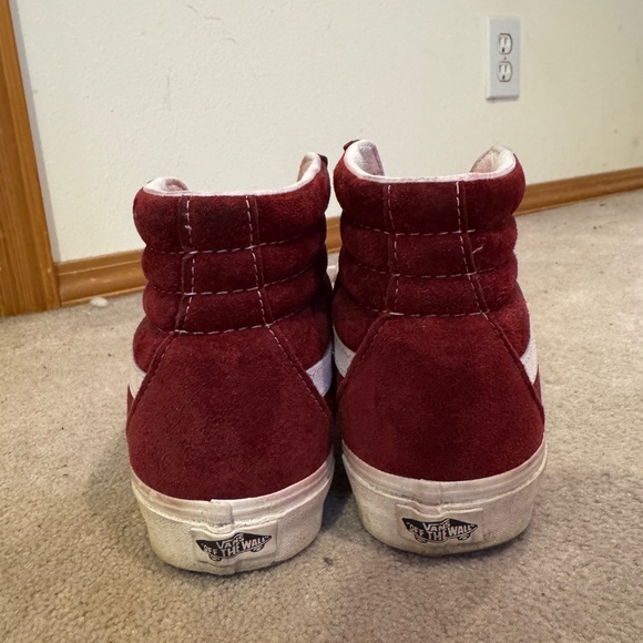 Sk8 Hi Vans Red Suede Men’s 9.5 M - Picture 4 of 5